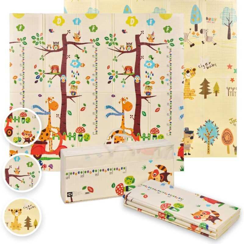 Tapis de jeu pour bébé MS Trendy 180 x 200 cm double face rembourrage solide