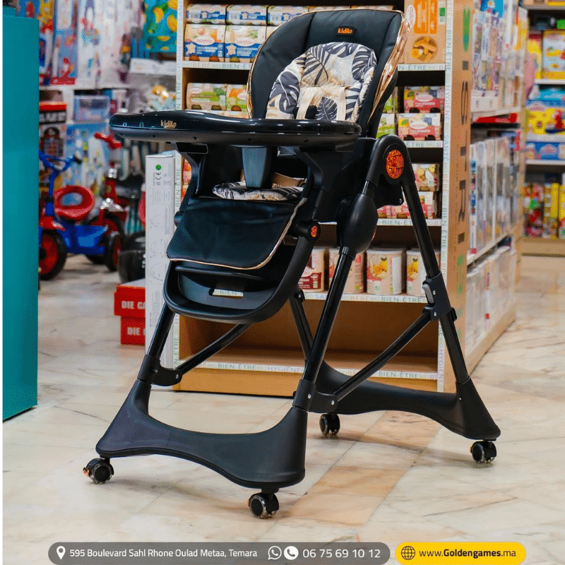 Chaise haute multifonctionnelle Noir – Kidilo