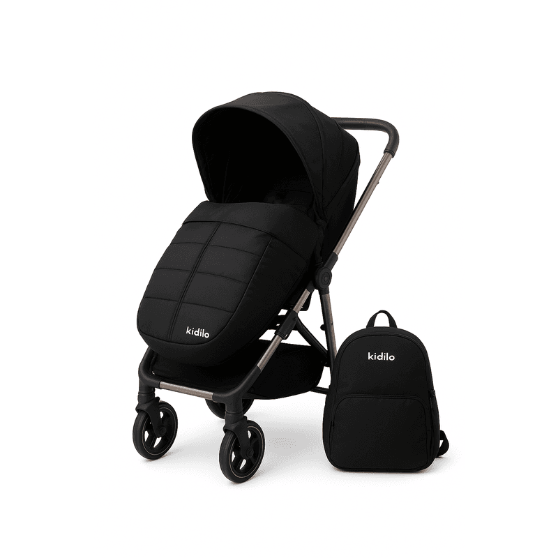 Poussette Réversible Noire Kidilo 6530B PRO