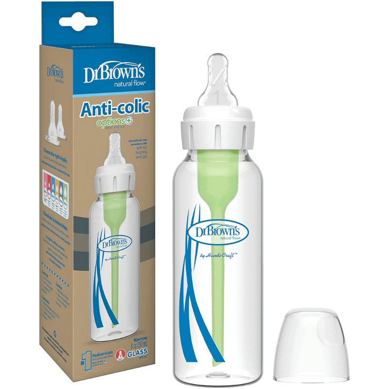 Biberon en verre étroite anti-colique de 250 ml - DR BROWNS