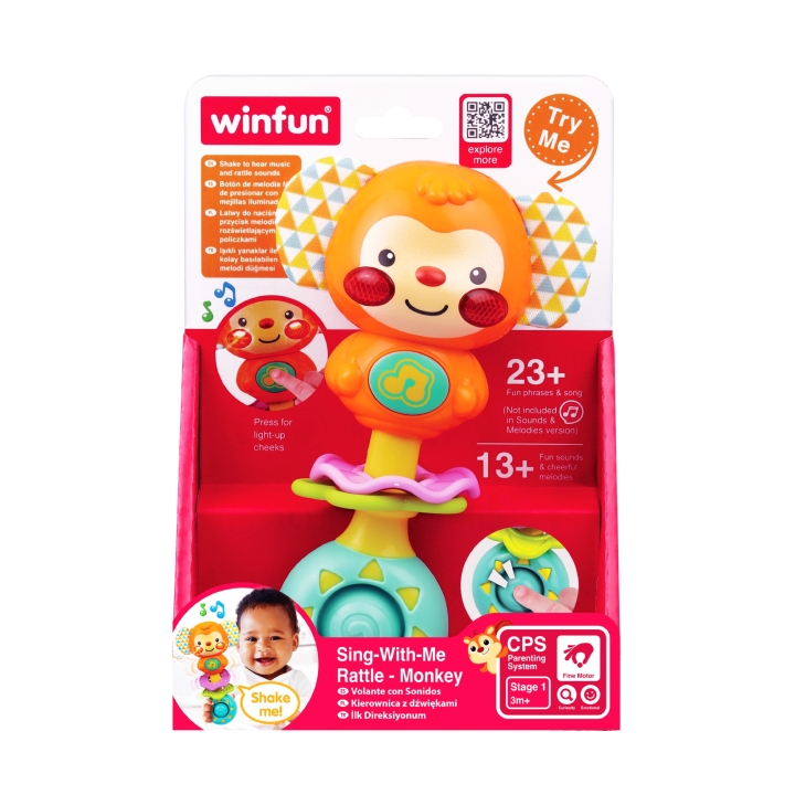 WINFUN – Hochet Musical Bébé Singe Sing-With-Me