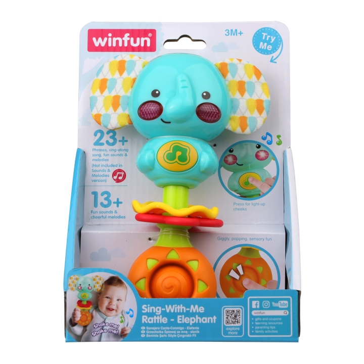 WINFUN – Hochet Musical Bébé Éléphant Sing-With-Me