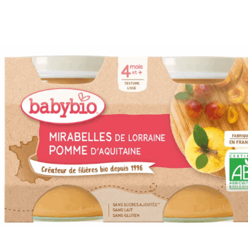 Babybio Mirabelle Pomme 2x130g – 4 mois