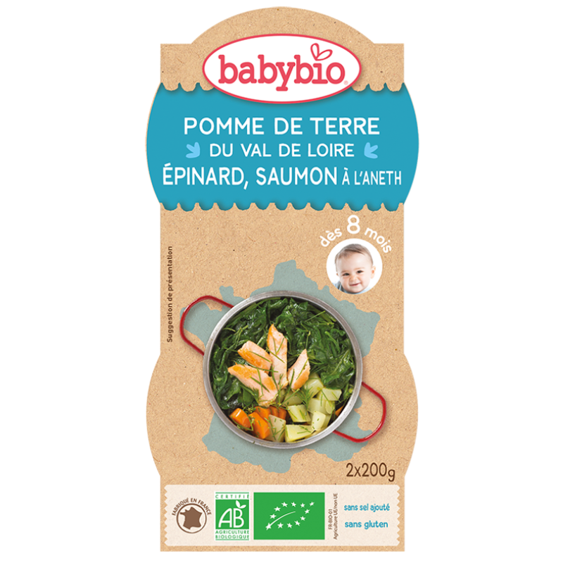 Babybio Saumon Épinard & Pomme de Terre 2x220g Bio