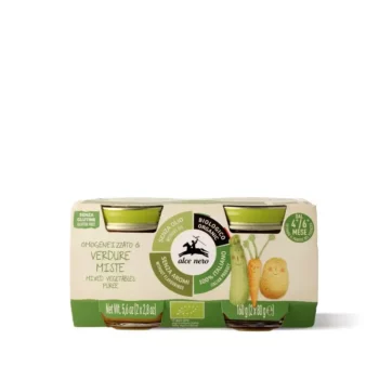 Alce Nero Purée Pomme Prune & Biscuit Bio 2x80g