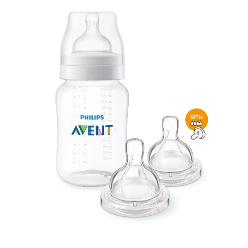 Bebemaman avent biberon anti colic 260ml avec 2 tetines 6m offertes.webp