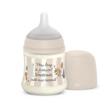 Biberon poliamida 150ml flujo s wonderland rayas rosa.webp