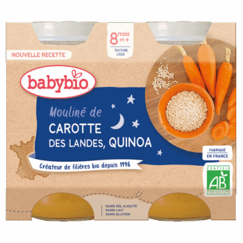 Babybio Mouliné Carotte & Quinoa 2x200g