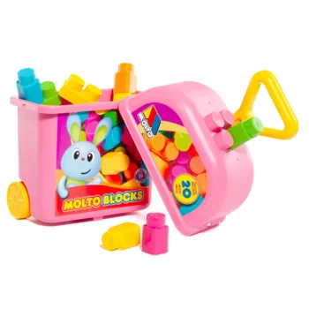 Valise Rose avec 20 blocs Rose - Molto