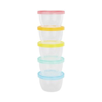 Badabulle Lot de 5 Pots de Conservation Babybowls 250ml