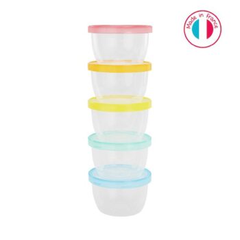 Badabulle Lot de 5 Pots de Conservation Babybowls 250ml