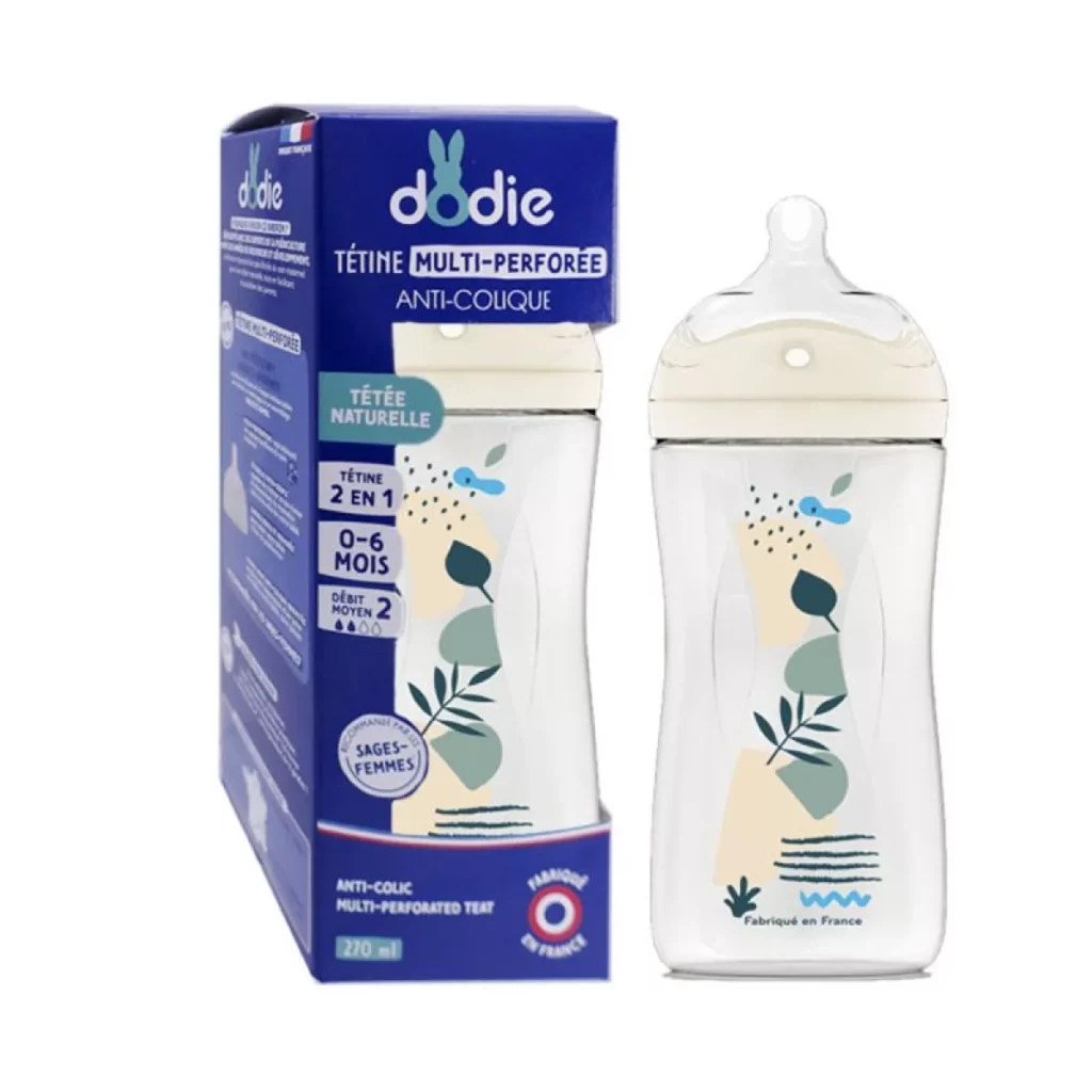 3700763510415 dodie biberon tetine multiperforee bleu de 0 a 6 mois 270 ml 2x.webp