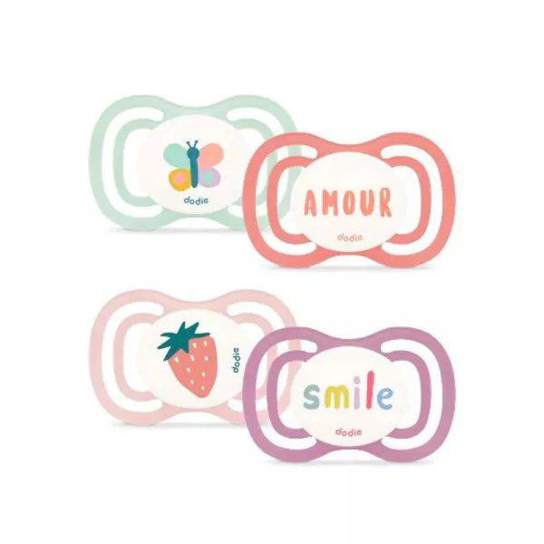 3700763512389 dodie sucettes anatomiques f4 extra fine jour nuit 18 mois couleur rose 2 sucettes.webp