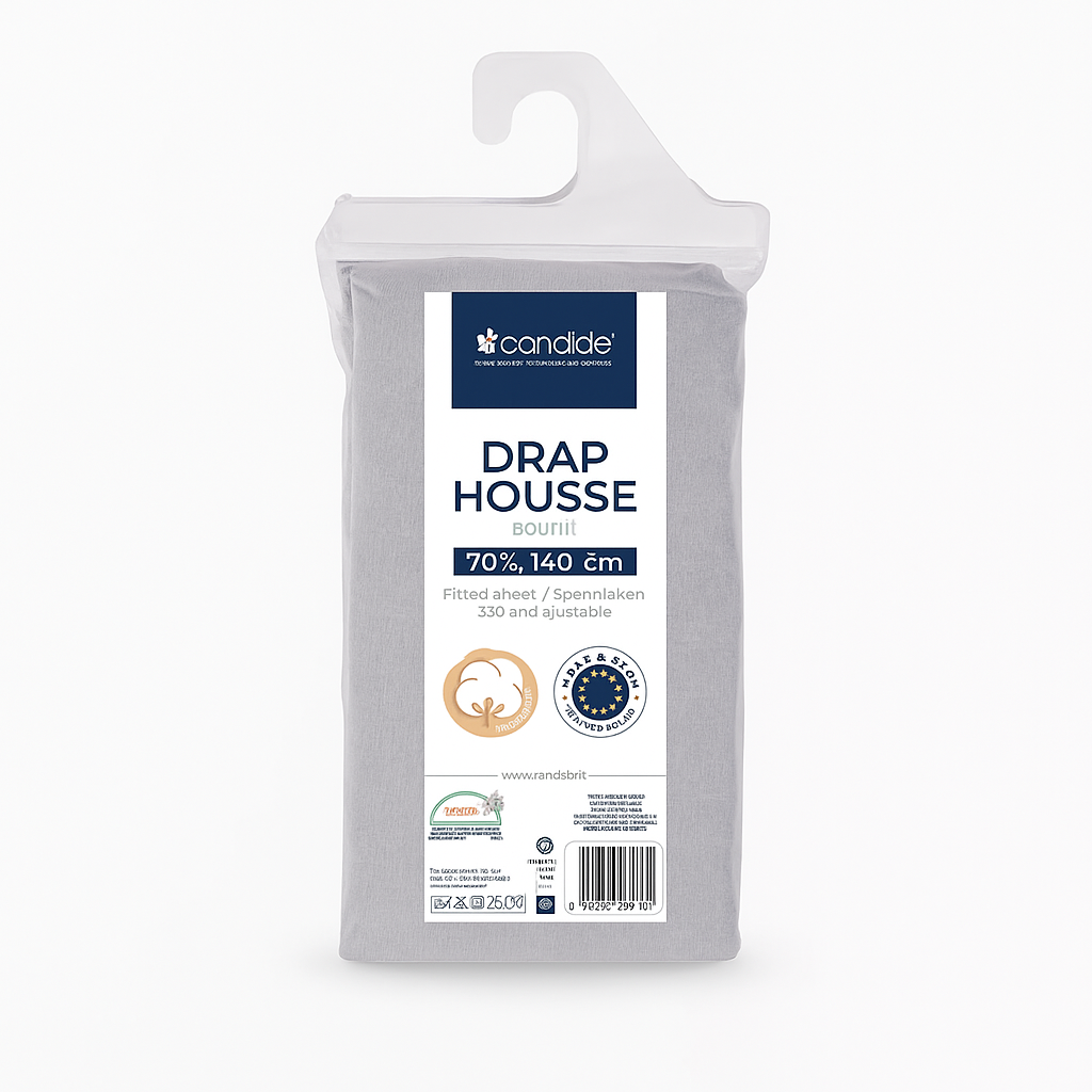 Candide Drap Housse Blanc – 70×140 cm – 100 % Coton