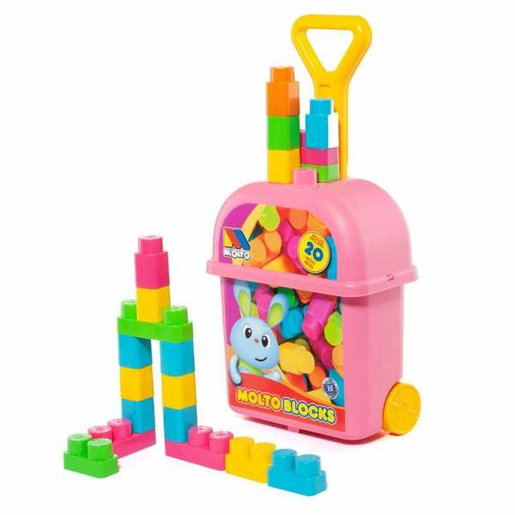 Valise Rose avec 20 blocs Rose - Molto