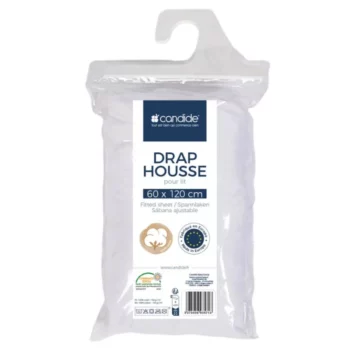 Candide Alèse Éponge 100% Coton – Lit Bébé 120x60 cm (Blanc)