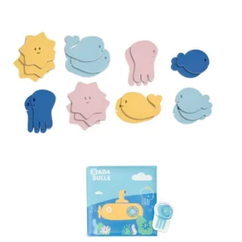Livre de bain et marionnette + stickers Badabulle