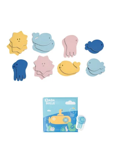 Livre de bain et marionnette + stickers Badabulle