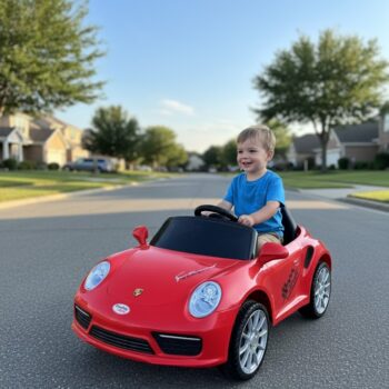 Voiture électrique enfant Porsche Style 12V – Rouge