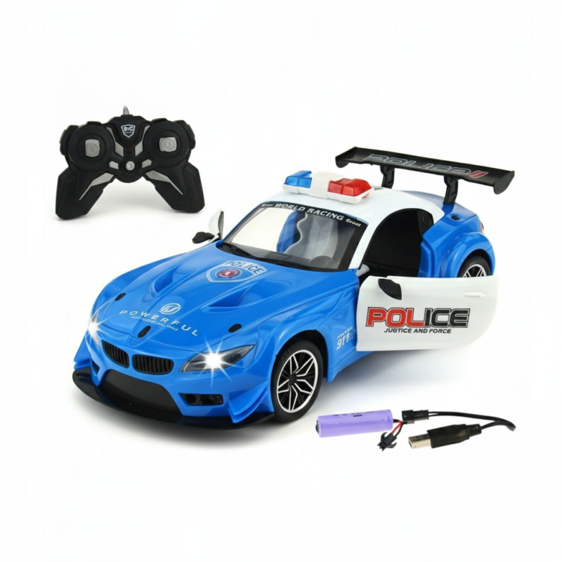Voiture de Police Télécommandée – Portes Ouvrantes & Lumières