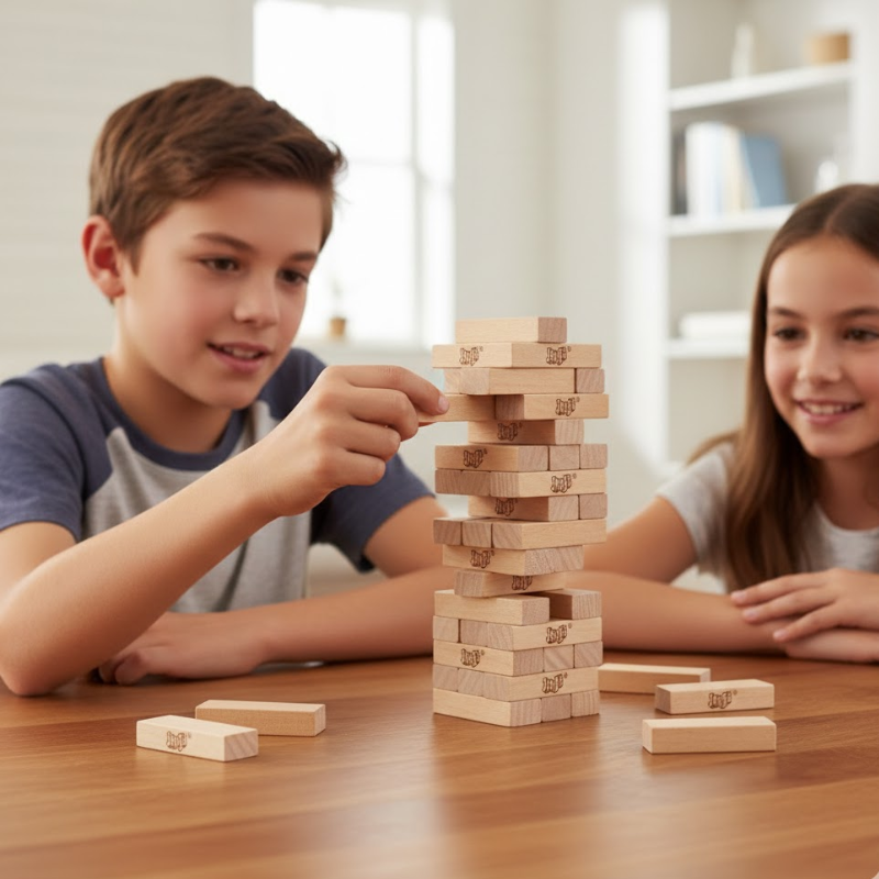 Jenga en Bois – Jeu de Société Éducatif pour Enfants