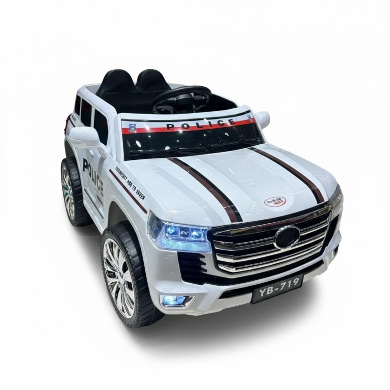 Voiture Électrique TOYOTA Police Grande Taille 12V – Blanc