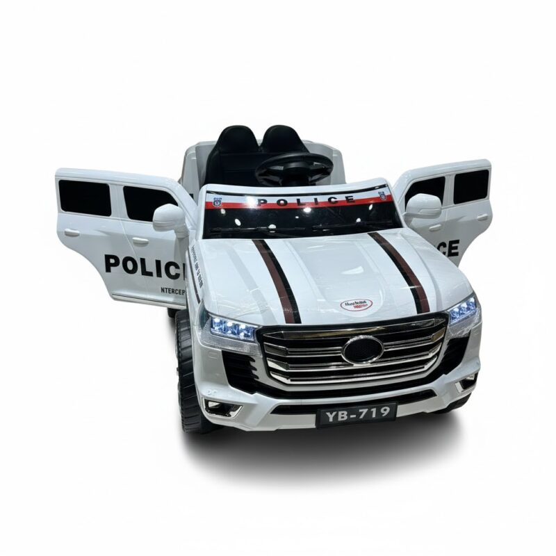 Voiture Électrique TOYOTA Police Grande Taille 12V – Blanc