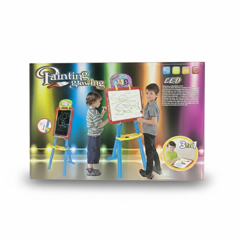 Tableau Enfant 3 en 1 LED & Magnétique - Rouge