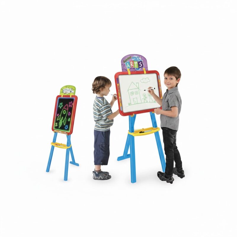 Tableau Enfant 3 en 1 LED & Magnétique - Rouge