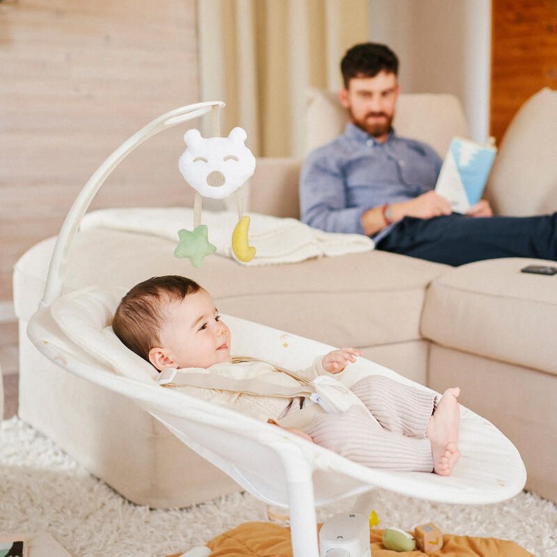 Balancelle Laterale Avec Telecommande Creme - BADABULLE