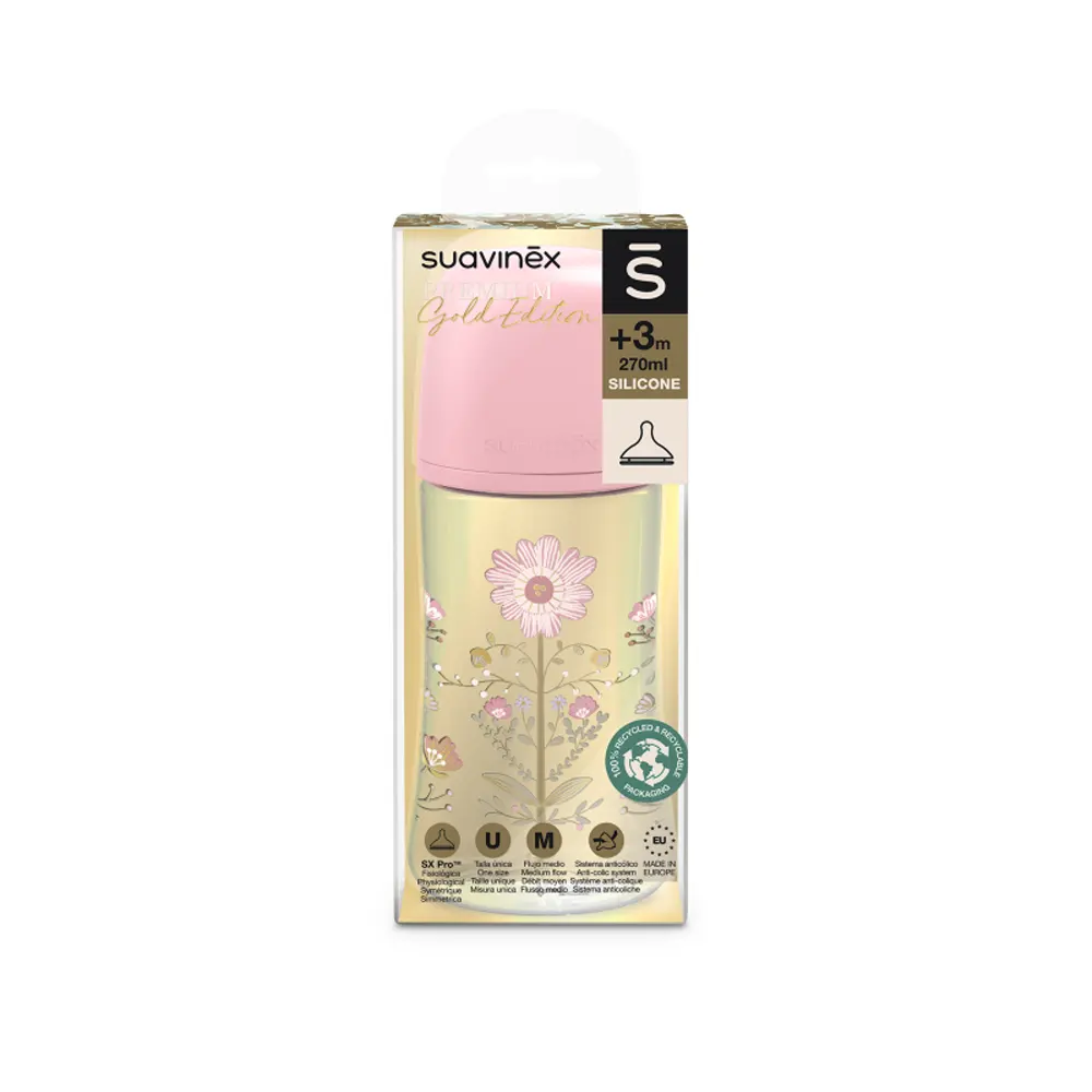 Suavinex Biberon SX Pro Débit Moyen Édition Or Rose - 270ml – Image 3