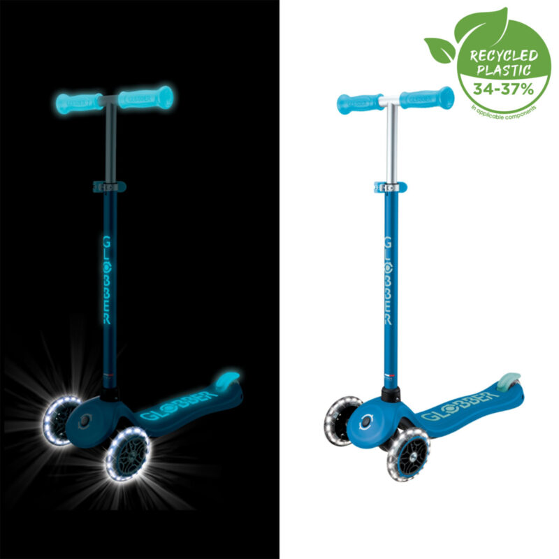 Trottinette Globber PRIMO PLUS LIGHTS GLOW – Bleu