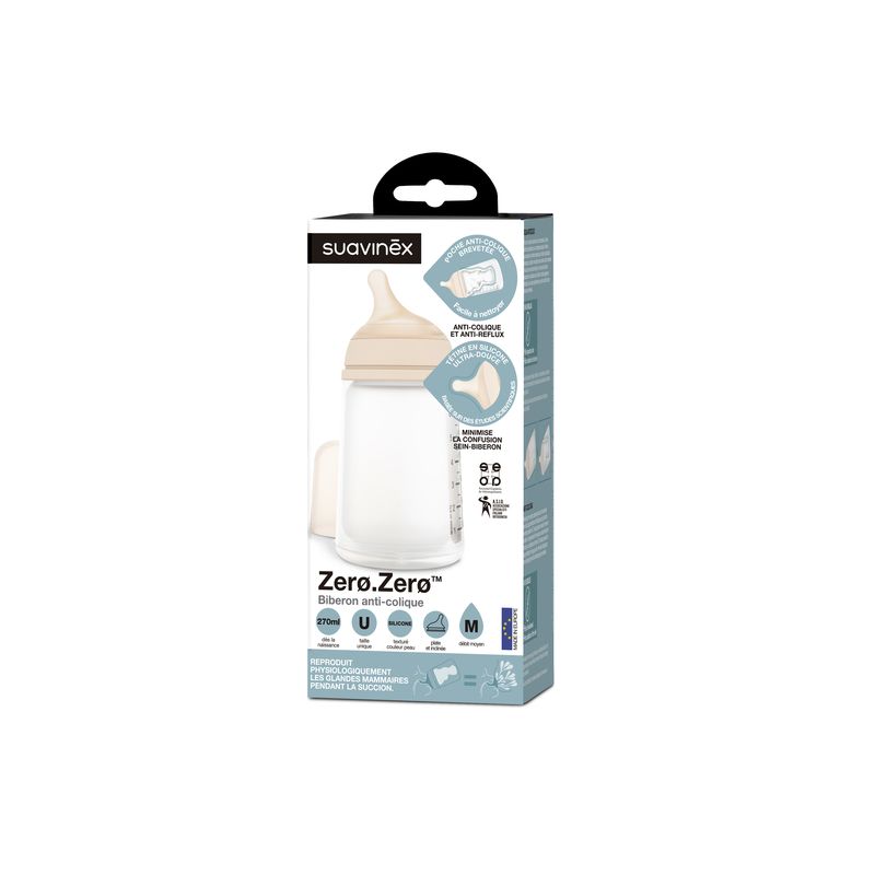 Biberon Zero Zero 270ml Blanc Débit M - Suavinex – Image 6