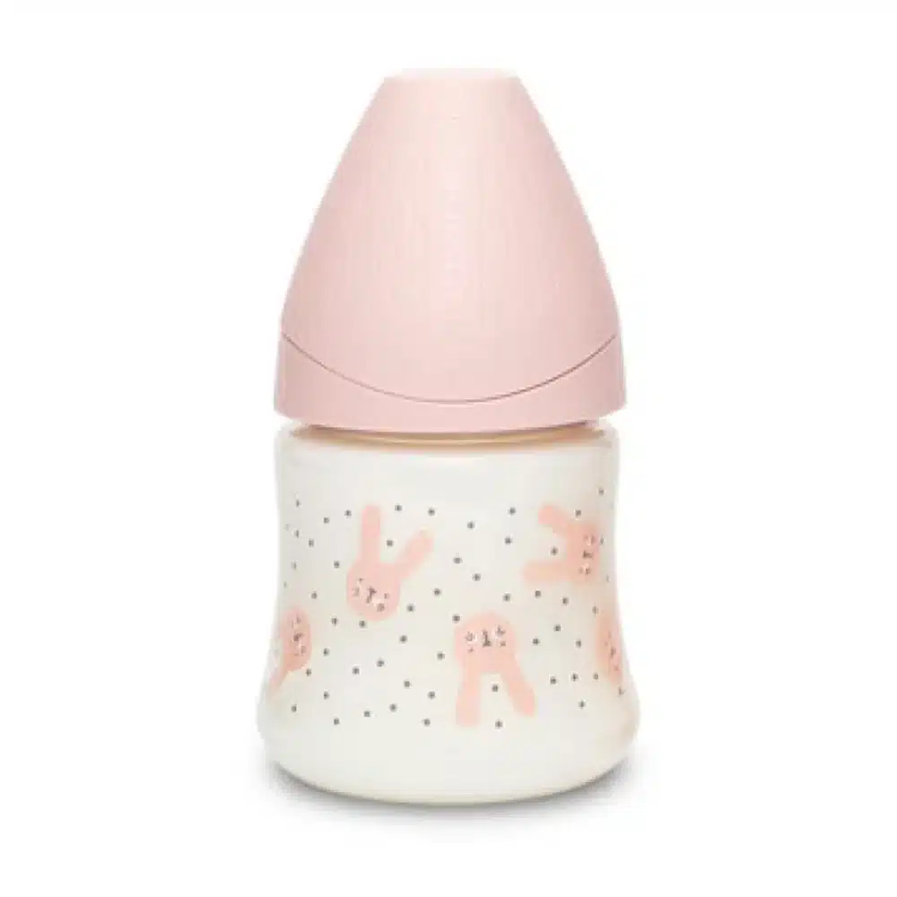 Suavinex Biberon Premium en Polyamide à Col Large 150ml - Lapin Rose