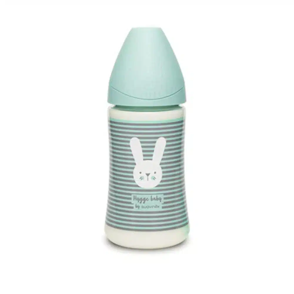 Suavinex Biberon Premium en Polyamide à Col Large 0M+ 270ml - Lapin Vert