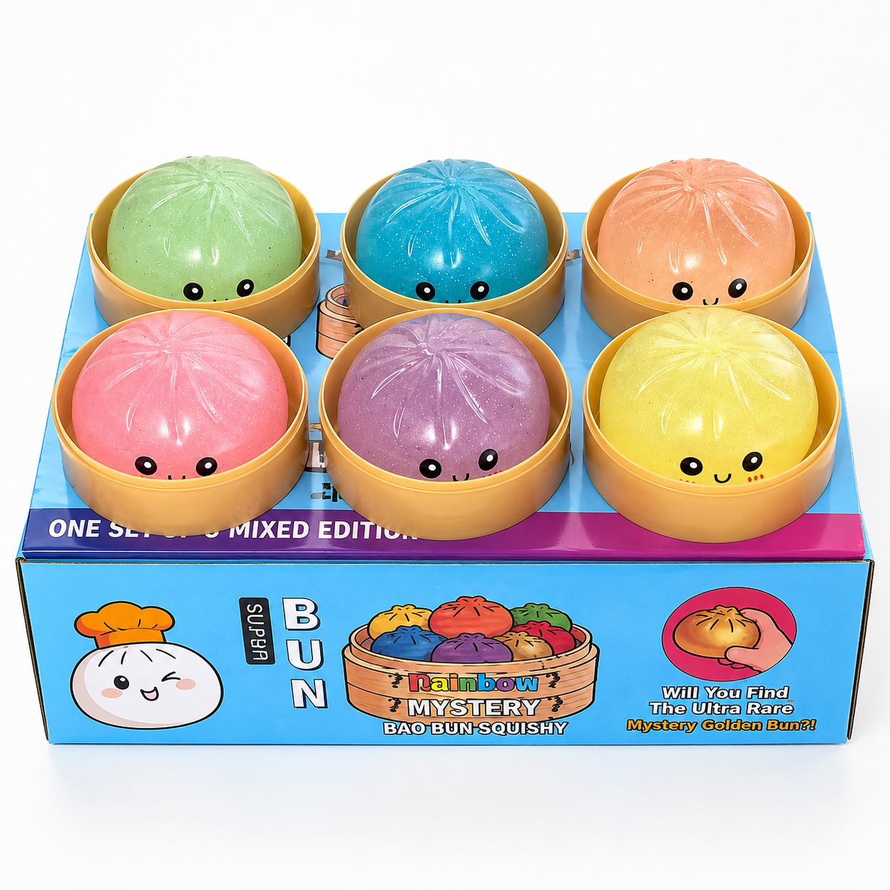 Super Bun Rainbow Mystery – Squishy Bao Bun Pailleté