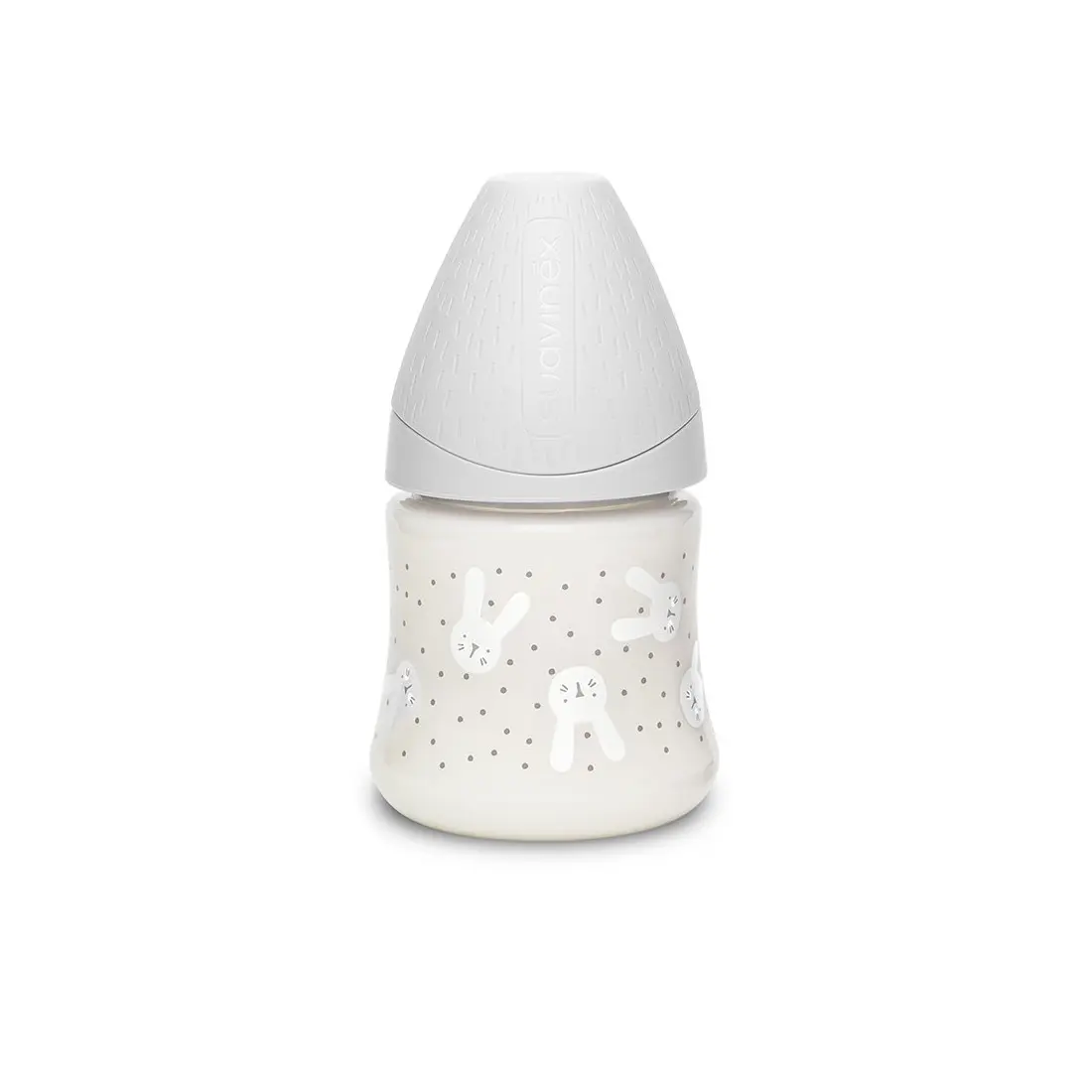 Suavinex Biberon Premium en Polyamide à Col Large 150ml - Lapin Gris